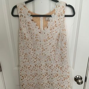 Dress off white embroidered